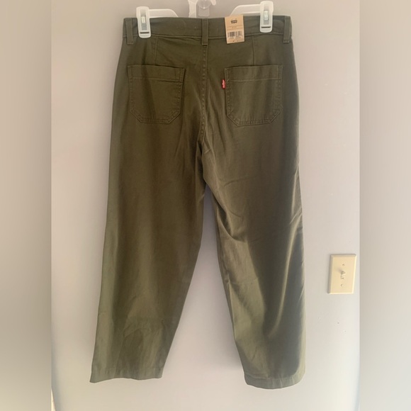 Womens Levi’s Olive Green Utility Straight Lose Fit Cargo Grunge Skater Pants 27 - Picture 5 of 7